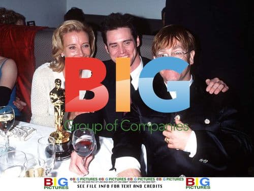 Emma, Jim, and Elton at Elton's Oscar Party