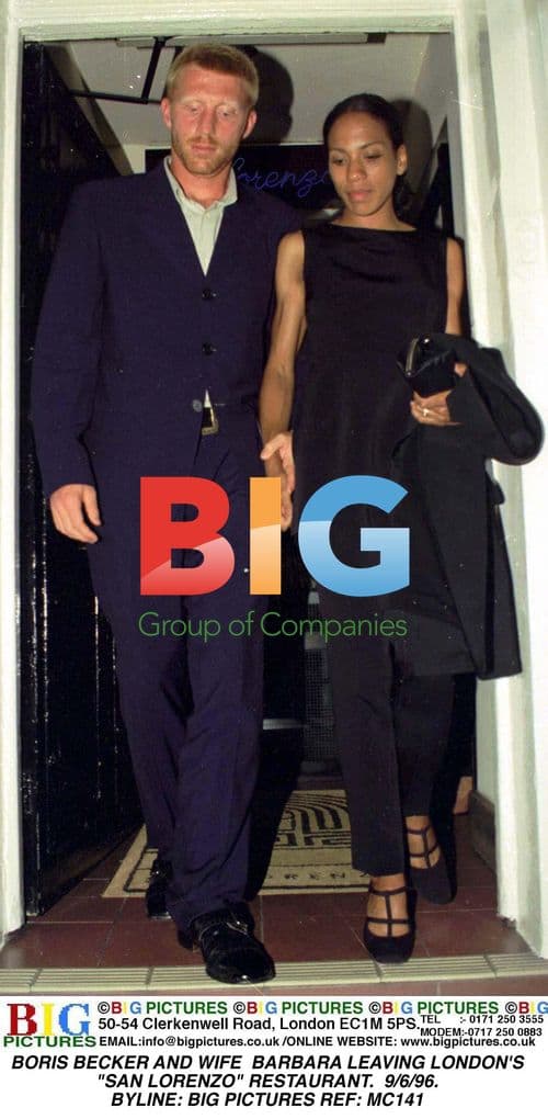 Boris Becker and wife Barbara leaving restaurant