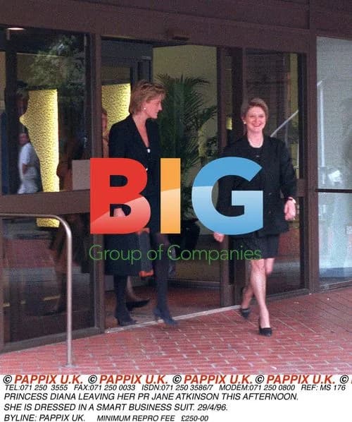 Princess Diana leaving PR meeting
