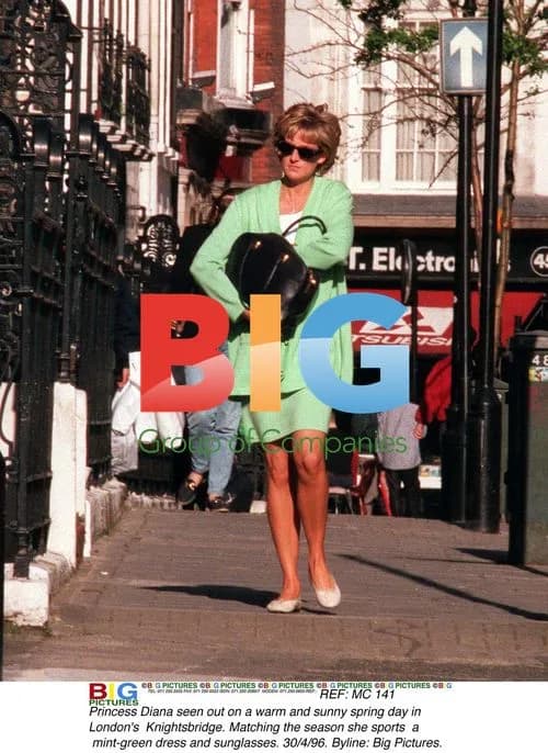 Princess Diana out in London on spring day