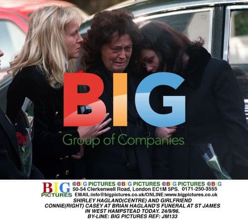 Shirley Hagland and Connie Casey at Brian Hagland's Funeral