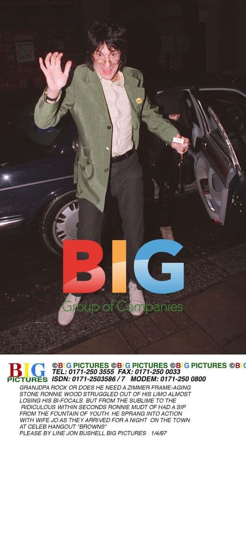 Ronnie Wood Arrives at Browns Club