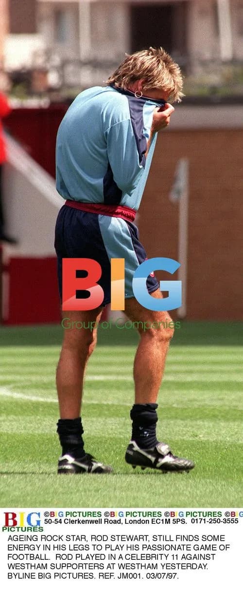 Rod Stewart Plays Football with Celebs