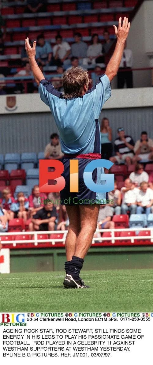 Ageing Rock Star Rod Stewart Plays Football