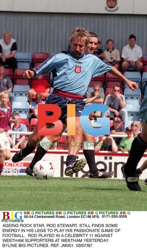 ROD STEWART PLAYS FOOTBALL