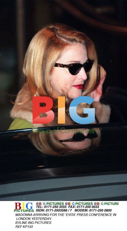 Madonna at Evita press conference in London