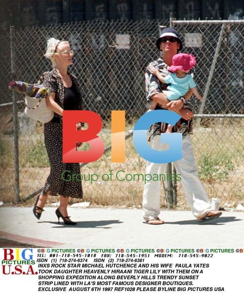 Michael Hutchence and family shopping in Beverly Hills