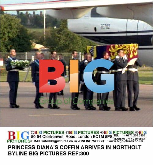 Princess Diana's Coffin Arrives in Northolt