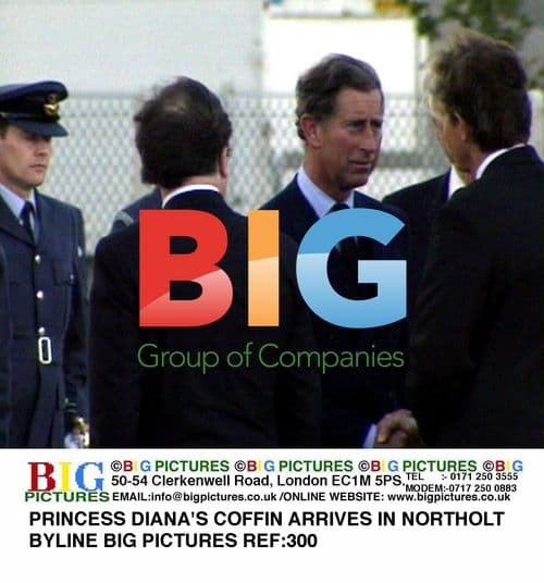 PRINCESS DIANA'S COFFIN ARRIVES IN NORTHOLT