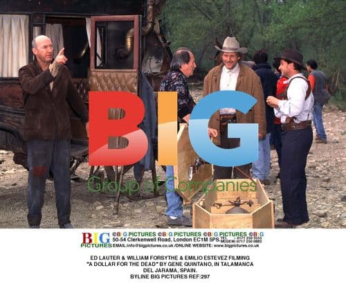 ED LAUTER, WILLIAM FORSYTHE & EMILIO ESTEVEZ Filming "A Dollar for the Dead"