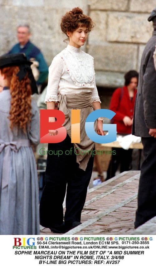 Sophie Marceau on the Set of "A Mid Summer Nights Dream"