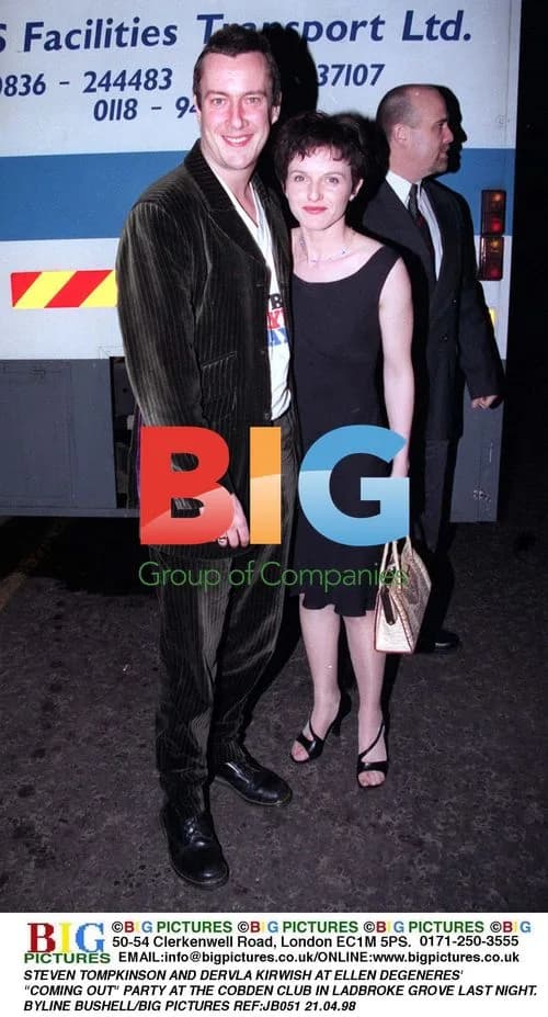 Steven Tompkinson and Dervla Kirwan at Ellen DeGeneres' party