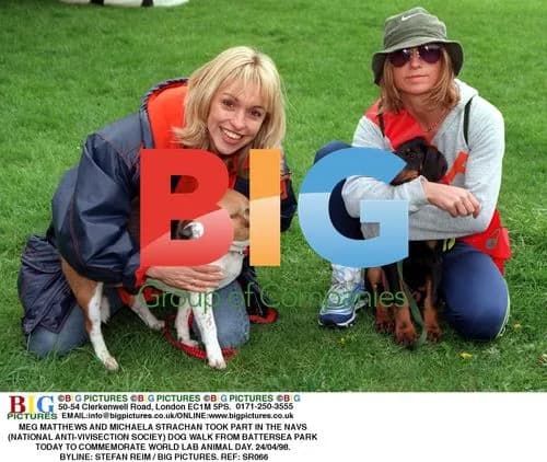 Meg Matthews and Michaela Strachan dog walk