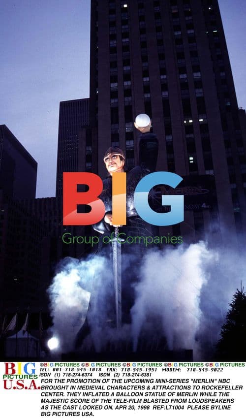 Inflatable Merlin Statue in Rockefeller Center