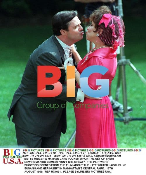 Bette Midler and Nathan Lane on set