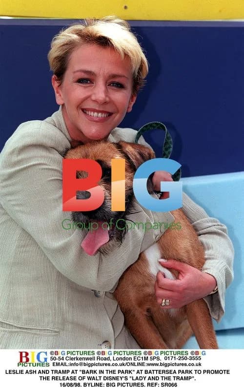 Leslie Ash and Tramp at "Bark in the Park"