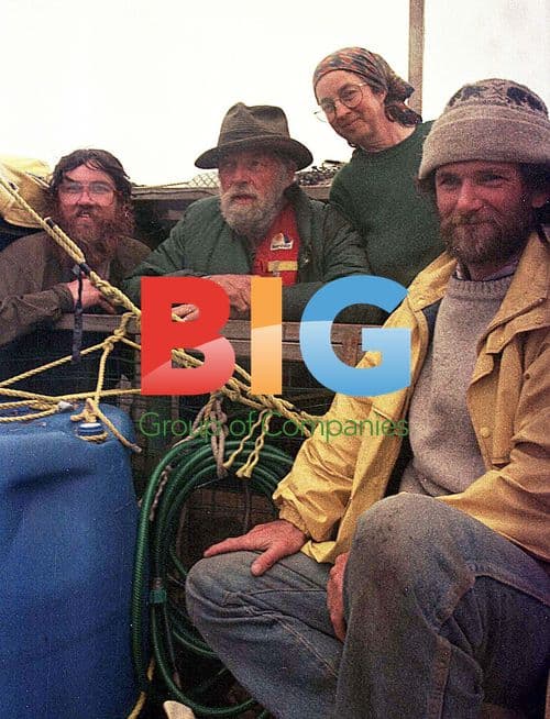 Crew of homemade raft "Son of Town Hall"