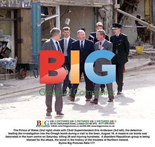 Prince of Wales visits Omagh after bomb attack