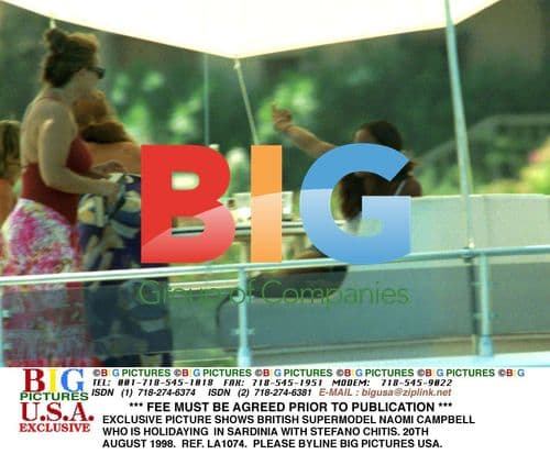 Naomi Campbell on holiday in Sardinia