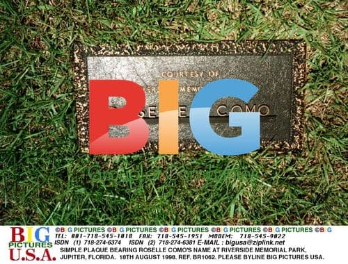 Roselle Como's memorial plaque in Jupiter, FL