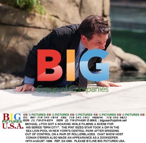 Michael J. Fox Gets Soaked Filming