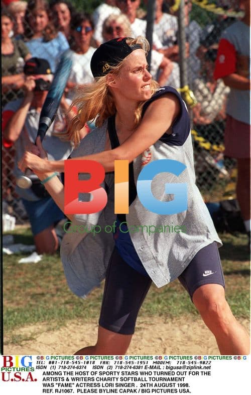 Lori Singer at Charity Softball Tournament