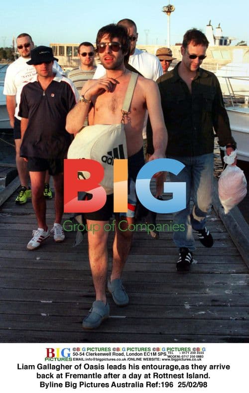Liam Gallagher of Oasis arrives in Fremantle