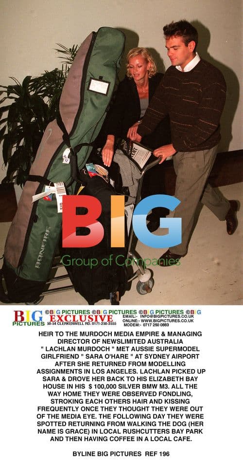 Lachlan Murdoch and Girlfriend Sara O'Hare Spotted at Sydney Airport