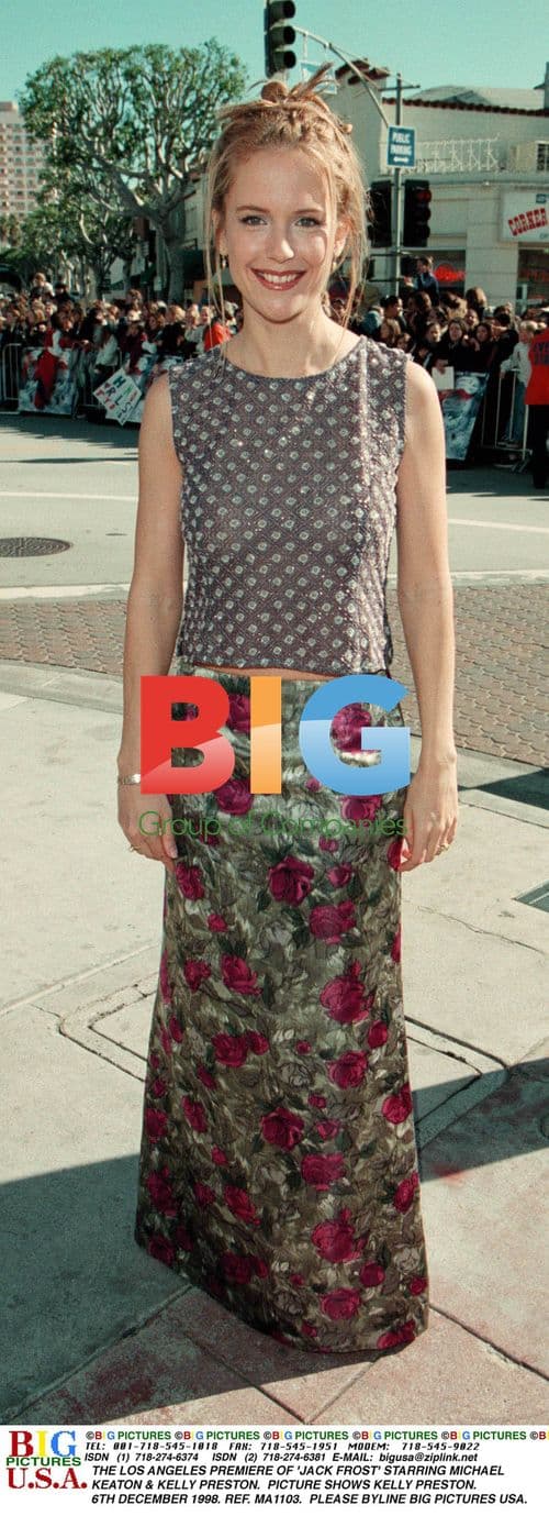 Michael Keaton & Kelly Preston at 'Jack Frost' Premiere