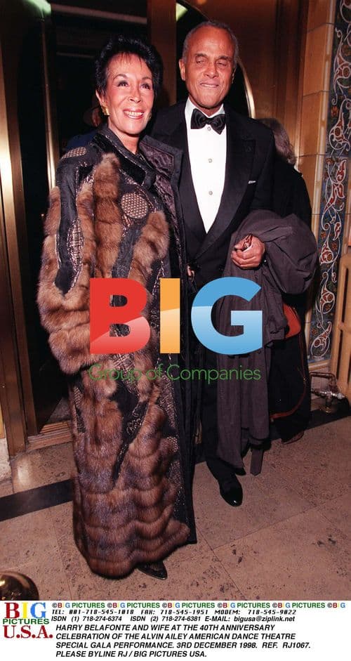 Harry Belafonte and Wife at Alvin Ailey Dance Theatre Gala