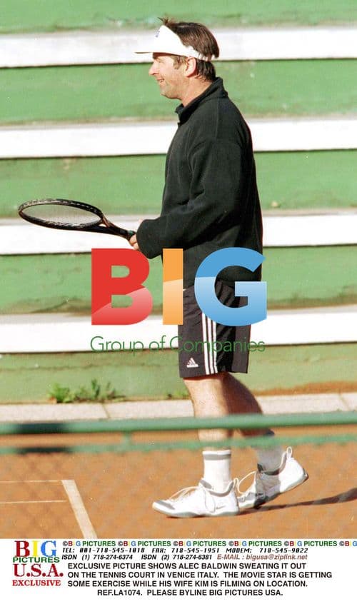 Alec Baldwin Plays Tennis in Venice