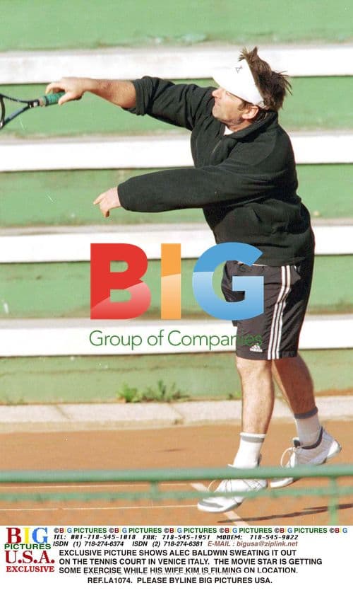 Alec Baldwin Plays Tennis in Venice