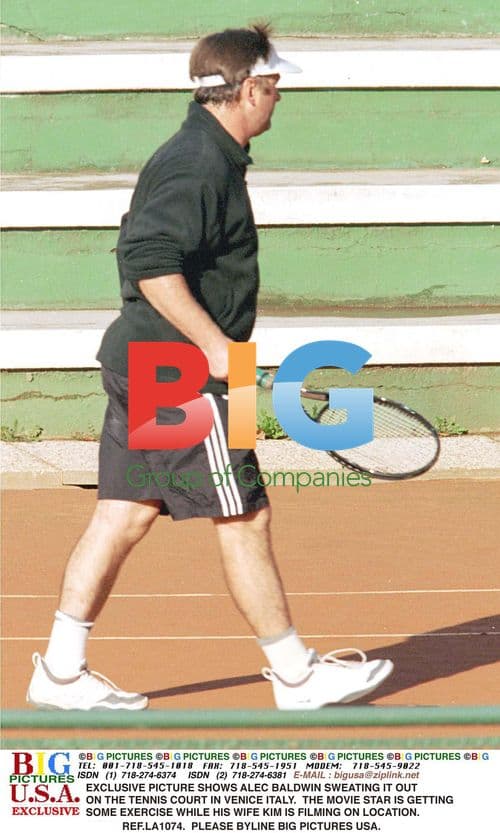 Alec Baldwin Plays Tennis in Venice