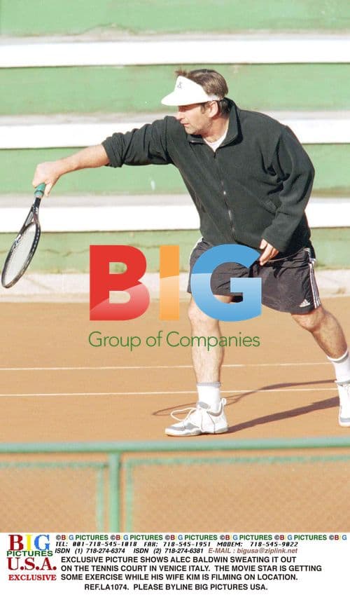 Alec Baldwin Plays Tennis in Venice