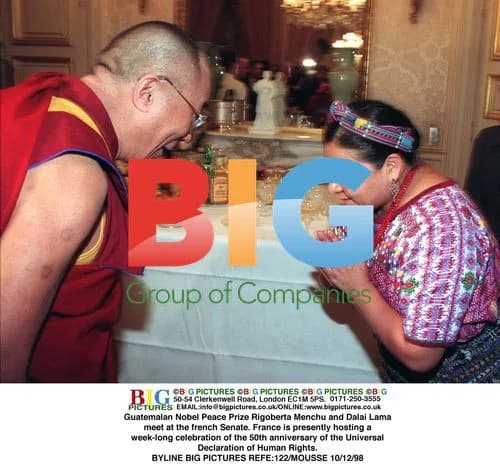Rigoberta Menchu and Dalai Lama at French Senate