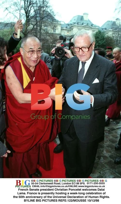 French Senate president meets Dalai Lama