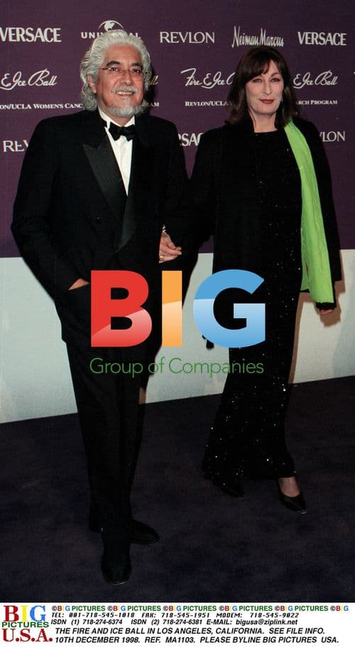 Angelica Huston and Husband at Fire and Ice Ball