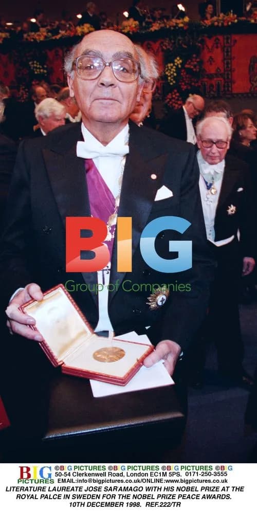 Jose Saramago with Nobel Prize in Sweden