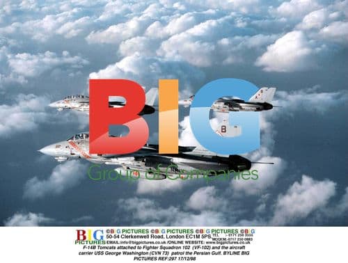 F-14B Tomcats patrol Persian Gulf from USS George Washington