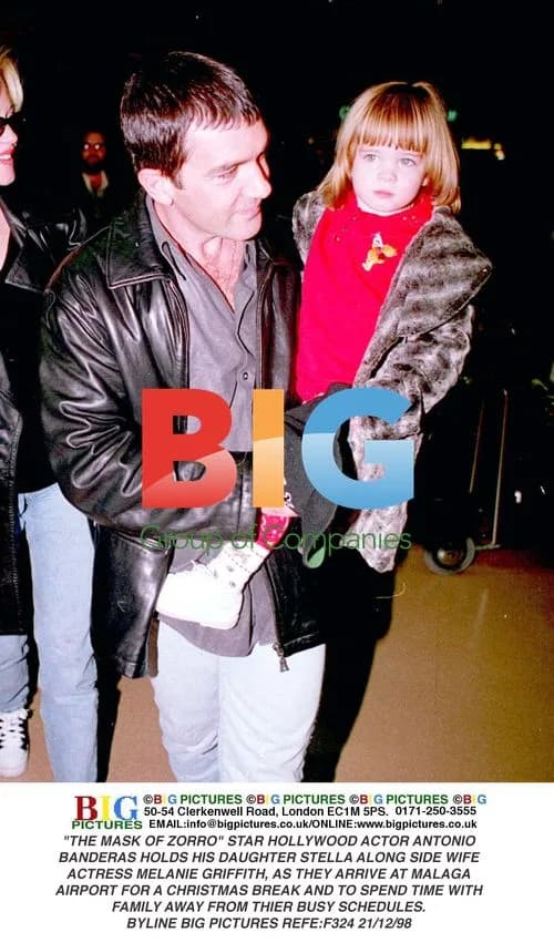 Antonio Banderas with Family at Malaga Airport