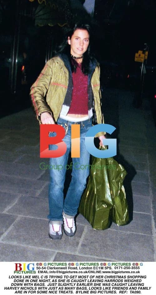 Mel C Spotted Leaving Harrods with Bags