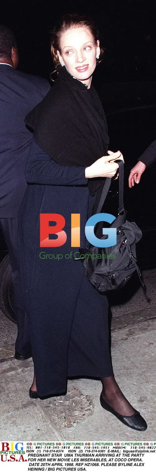 Pregnant Uma Thurman at Les Miserables Movie Party