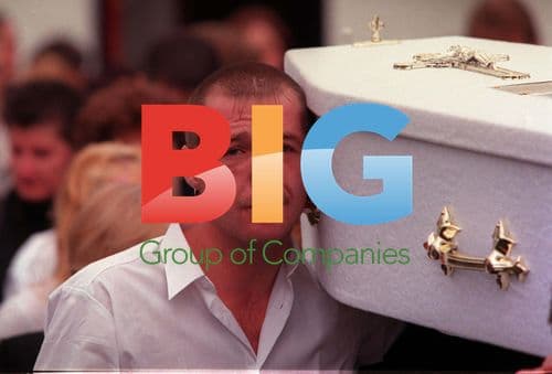 John Dillon at funeral of son