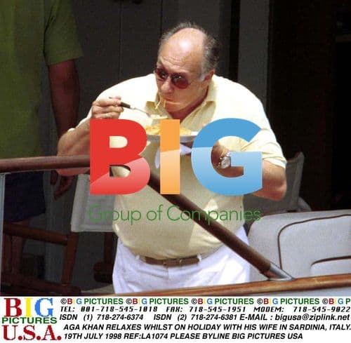 Aga Khan relaxes on holiday in Sardinia