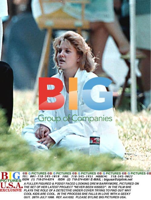 Drew Barrymore on Set of "Never Been Kissed"