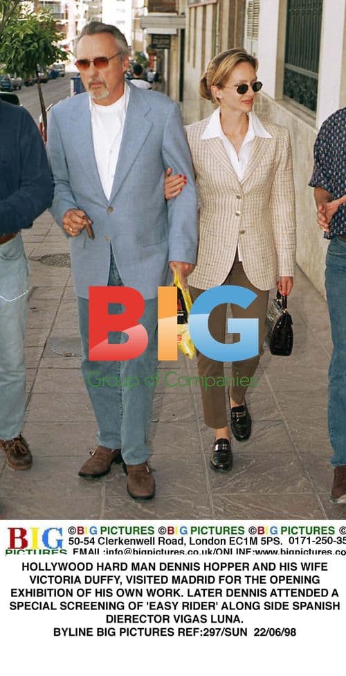 Dennis Hooper and wife in Madrid