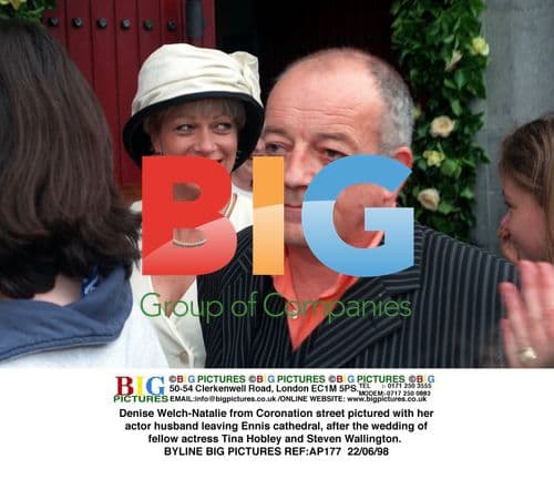 Denise Welch, Natalie from Coronation Street, at Tina Hobley's wedding