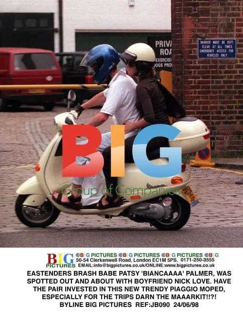Patsy 'Bianca' Palmer and Nick Love on Moped