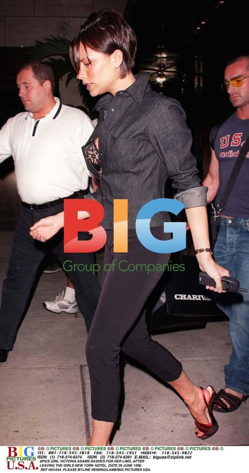 Victoria Adams dashes for her limo