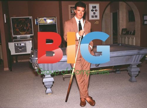 Actor Alan Thicke at pool table